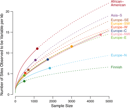 Variation in genes of different populations